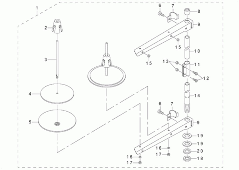 DNU-1541S - 13. THREAD STAND COMPONENTS фото