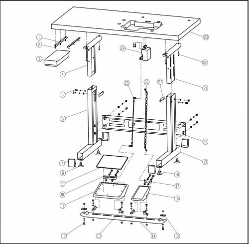 27 Machine Stand Table Assy