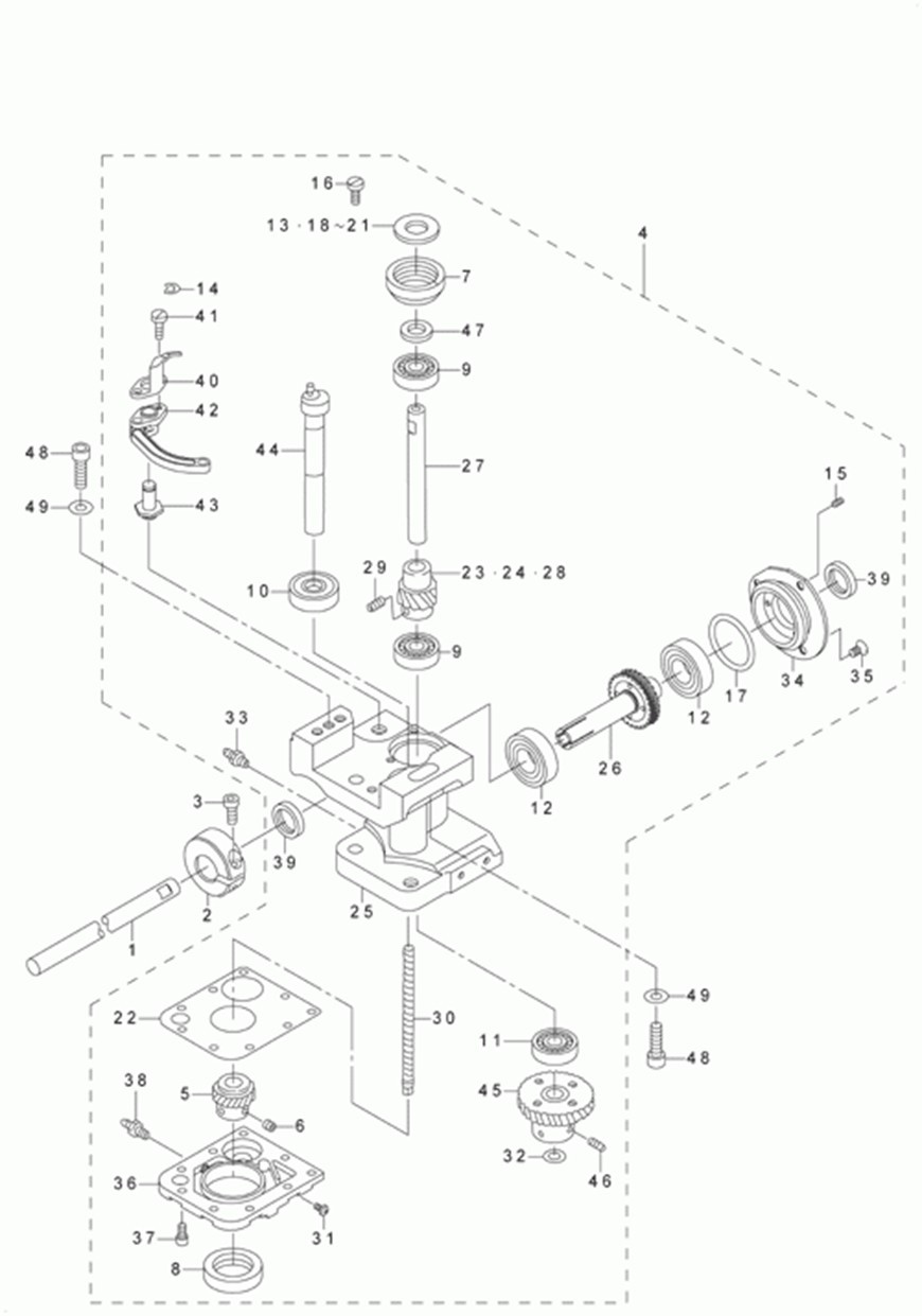 LU-2260N-7 - 10.LEFT HOOK SHAFT BASE COMPONENTS(FOR LU-2260-) фото