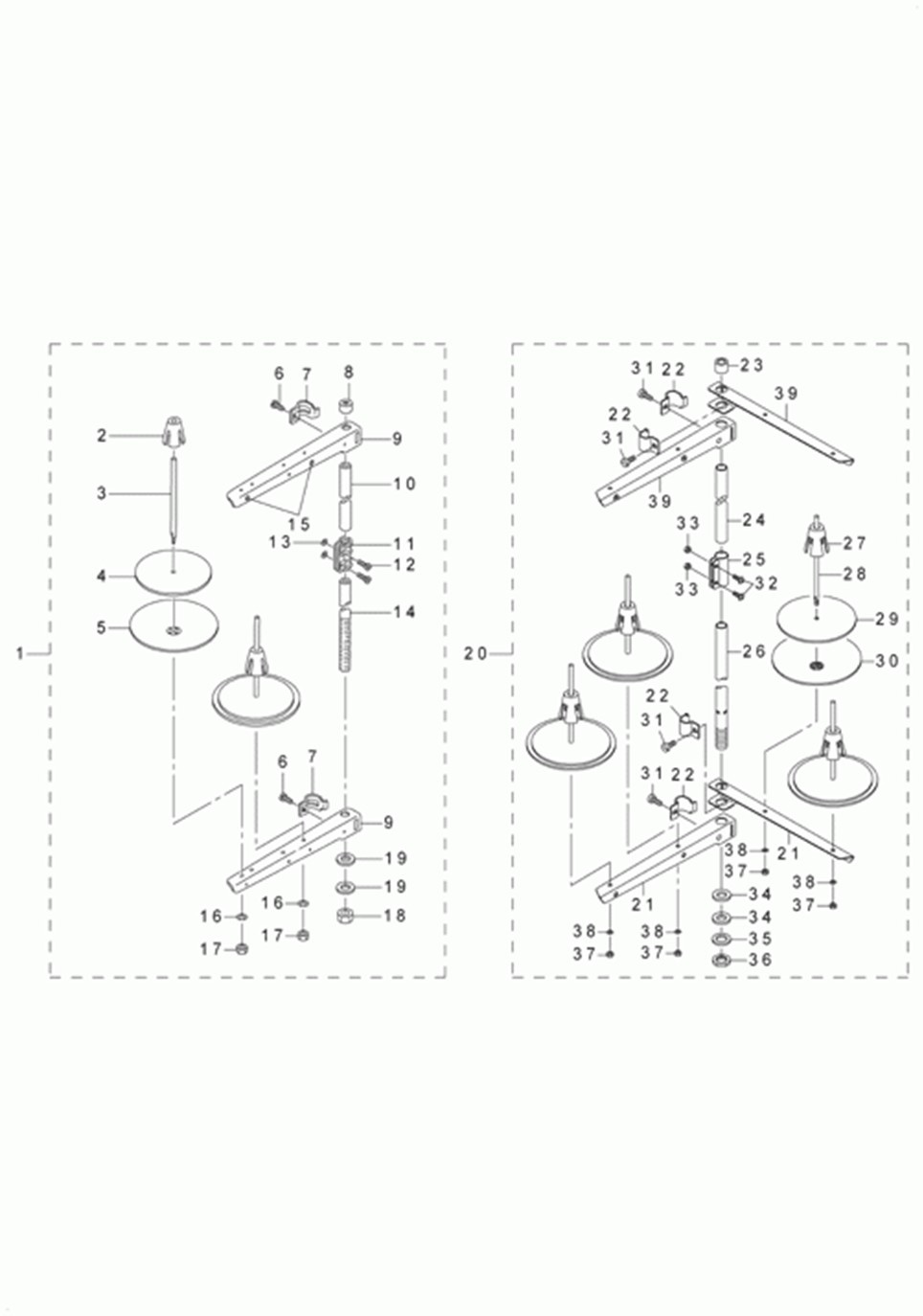 LU-2210N-7 - 21.THREAD STAND COMPONENTS фото