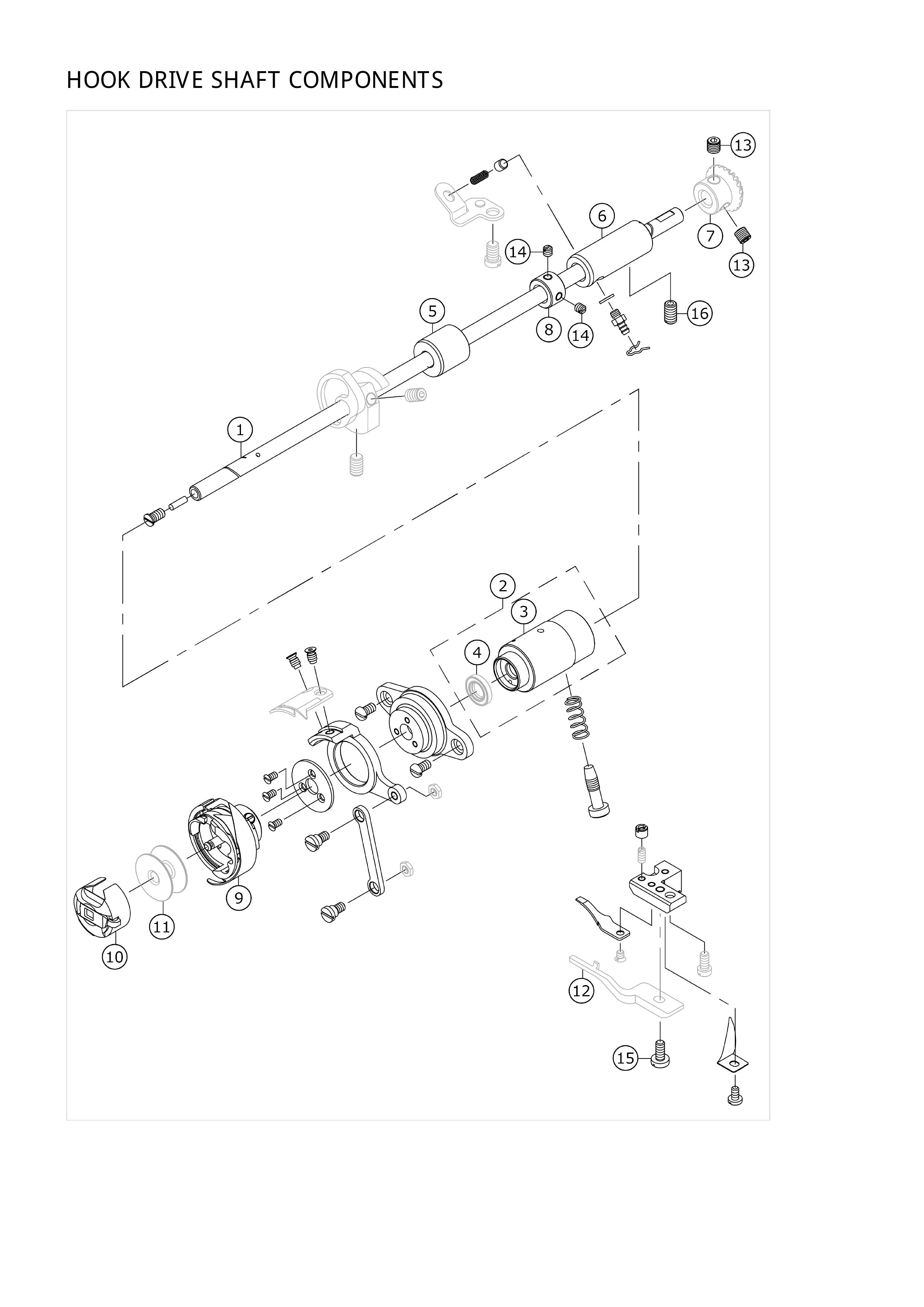 8. HOOK DRIVE SHAFT COMPONENTS фото