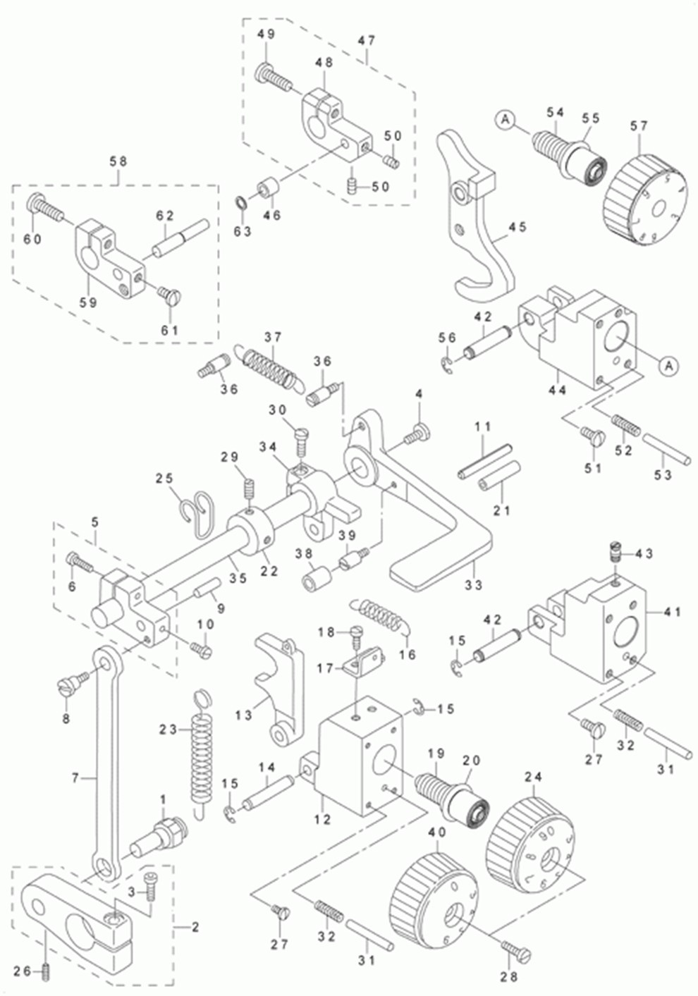 LU-2260N-7 - 5.FEED ADJUSTMENT & REVERSE FEED MECHANISM COMPONENTS фото