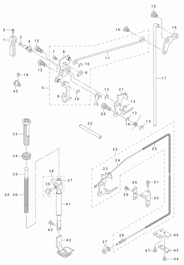 LH-3528ASF - 6.PRESSER BAR & TENSION RELEASE COMPONENTS фото