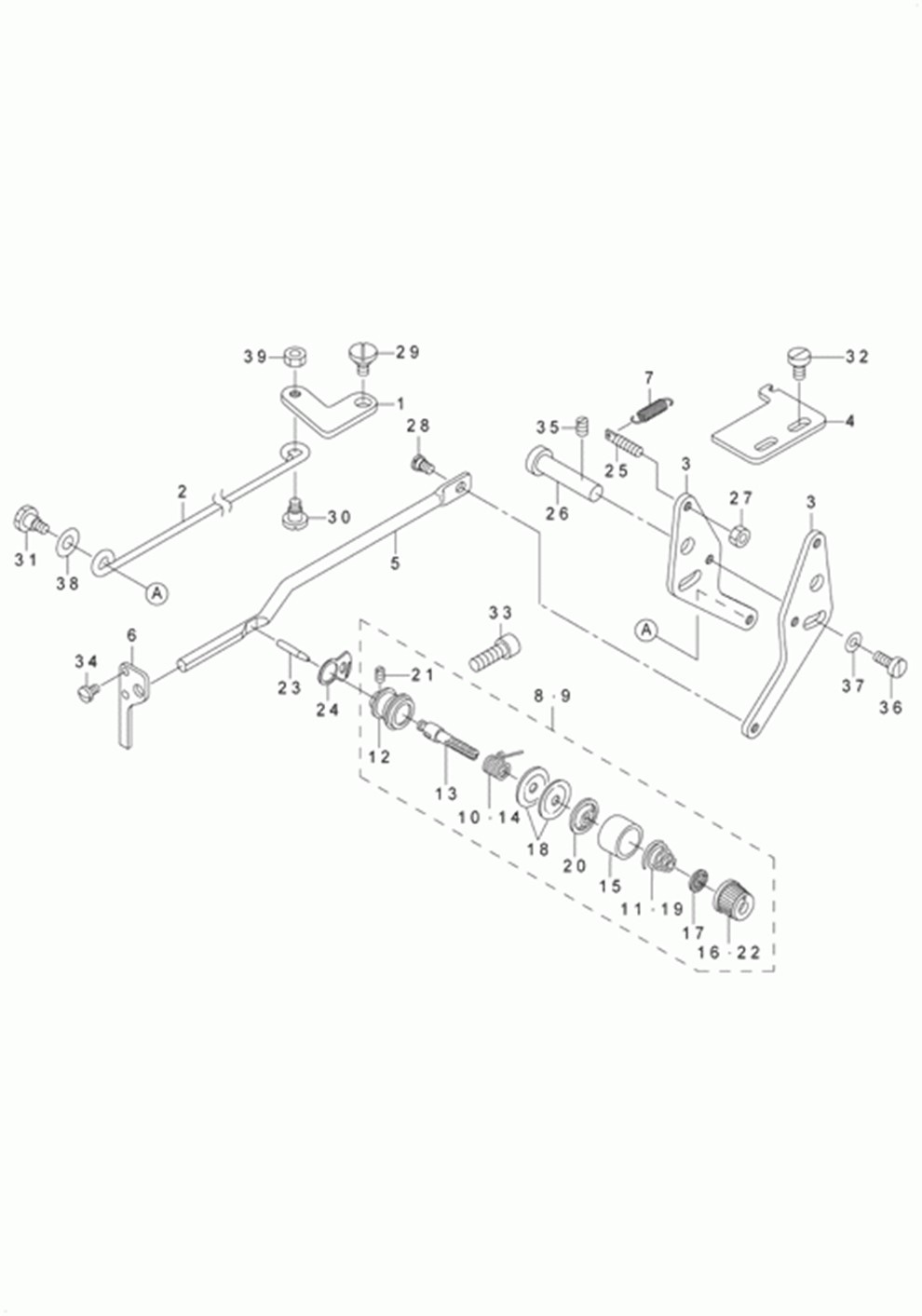 AMS-215D - 7.TENSION RELEASE & THREAD TENSION COMPONENTS