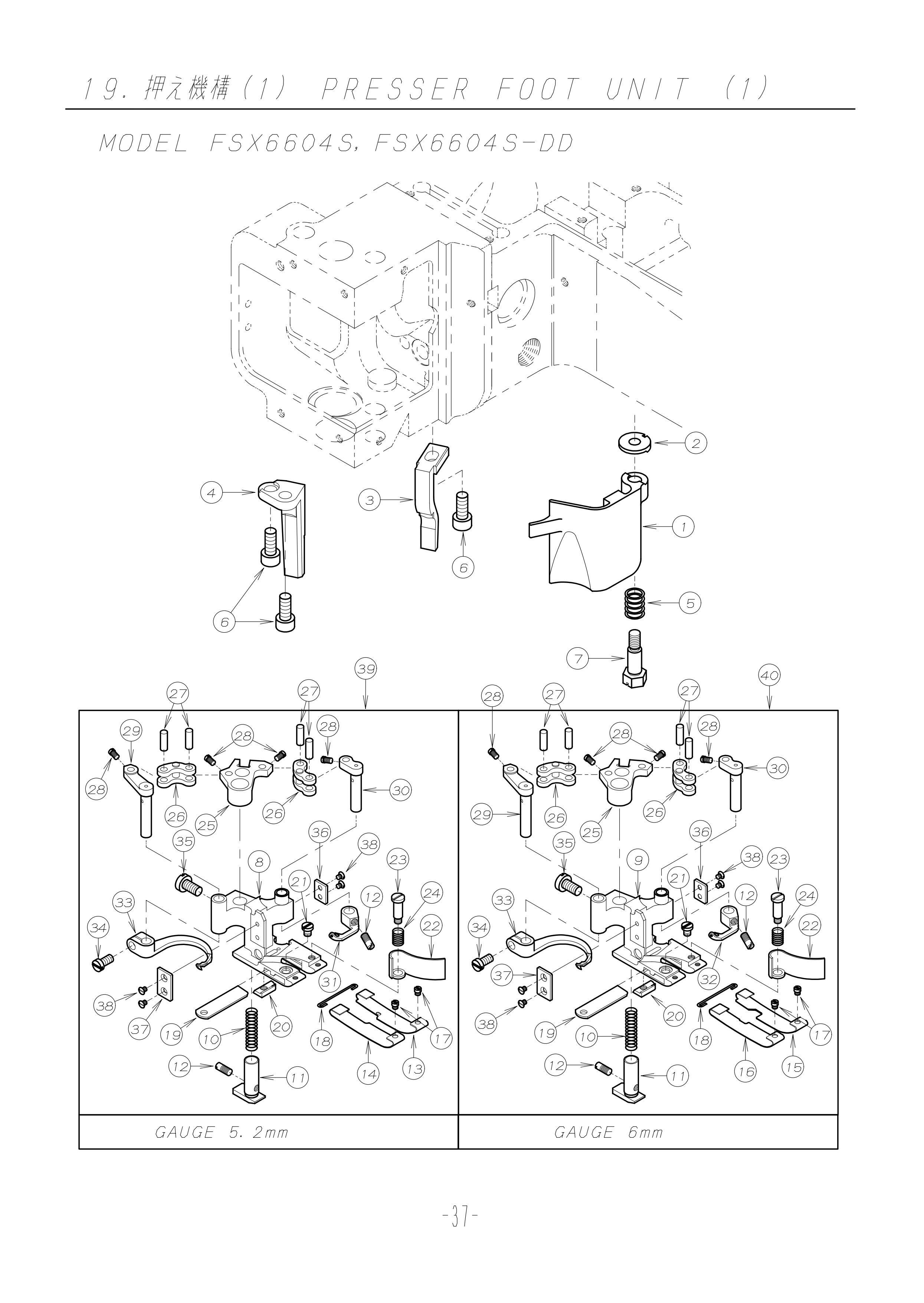 19 PRESSER FOOT UNIT 1