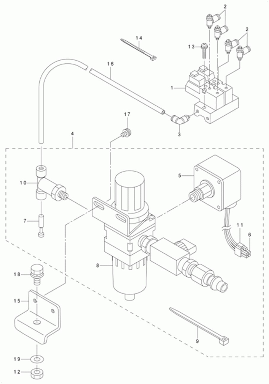 AMS-210D - 14.PNEUMATIC COMPONENTS(FOR 210DSL,210DHL) фото