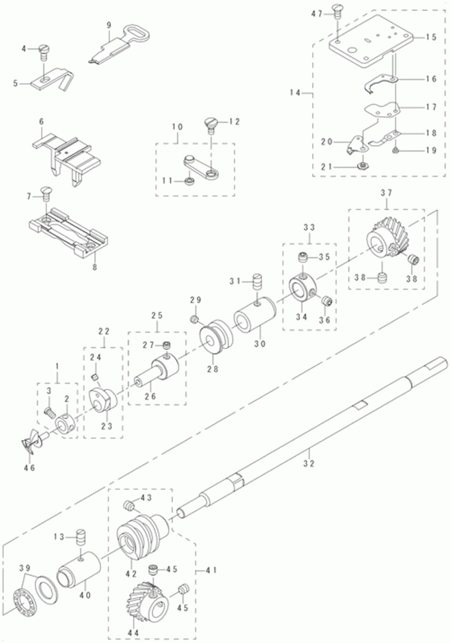 MB-1373 - 3. LOOPER SHAFT MECHANISM COMPONENTS фото