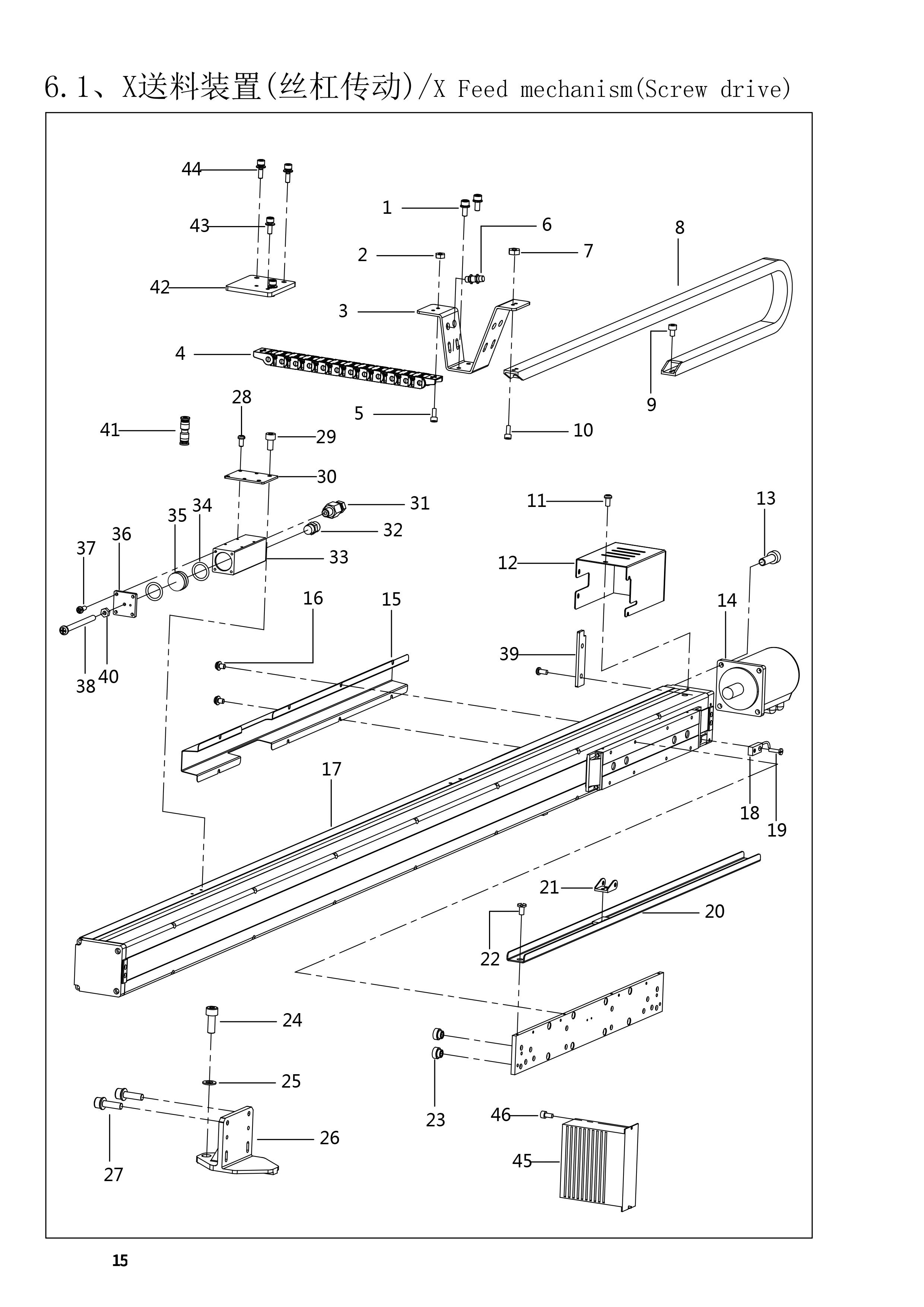 6.1 FEED MECHANISM (SCREW DRIVE)