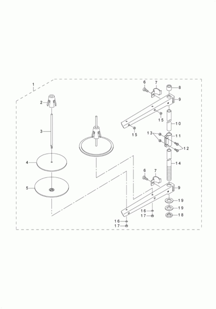 AMS-210D - 17.THREAD STAND COMPONENTS фото