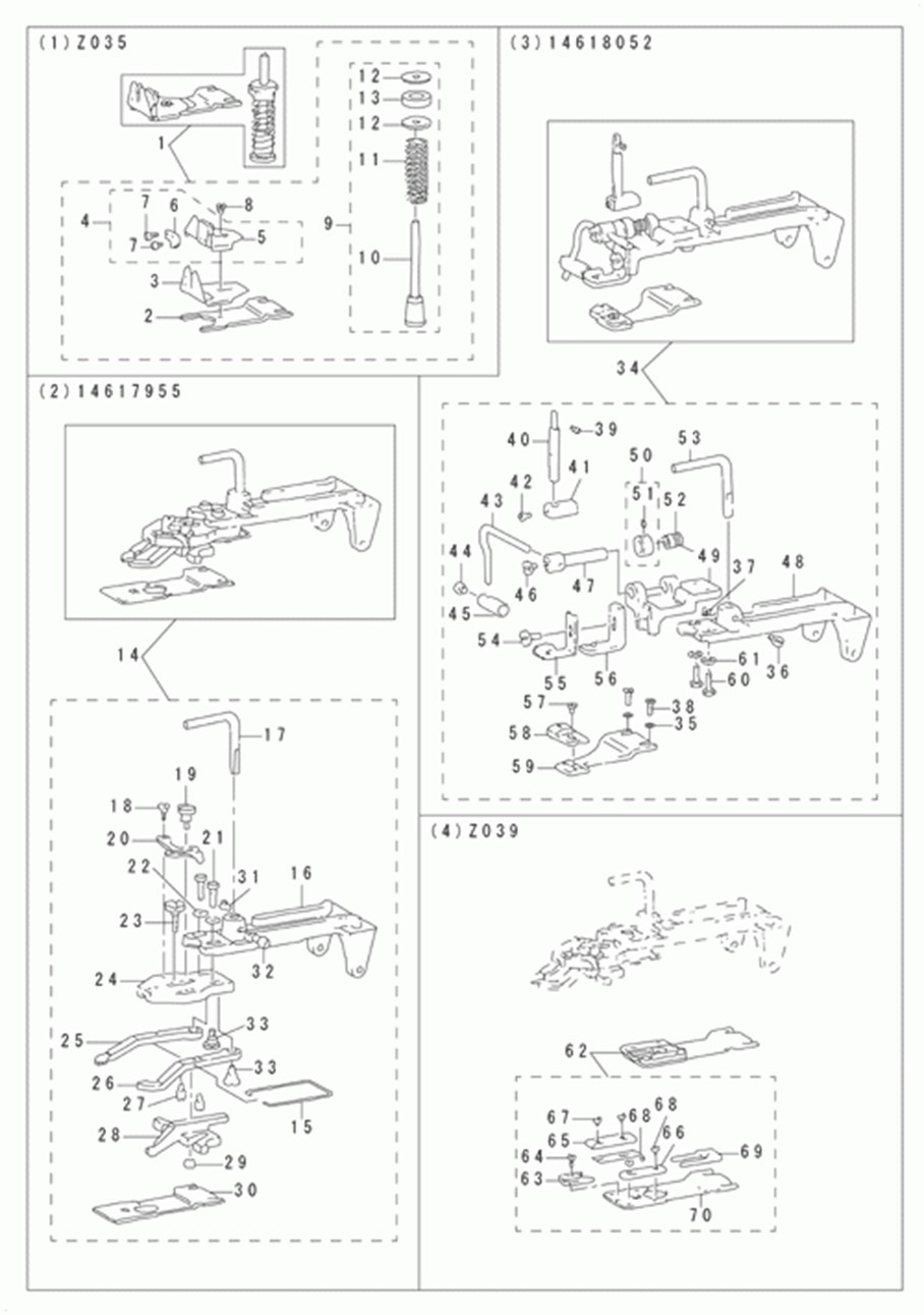 MB-1800ABR10 (с устройством для подачи пуговиц) - 13. ATTACHMENT COMPONENTS FOR MODEL MB-1800 (1) фото