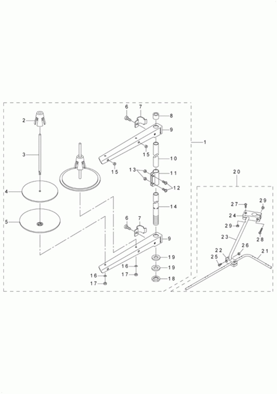 DNU-1541-7 - 17.THREAD STAND COMPONENTS фото