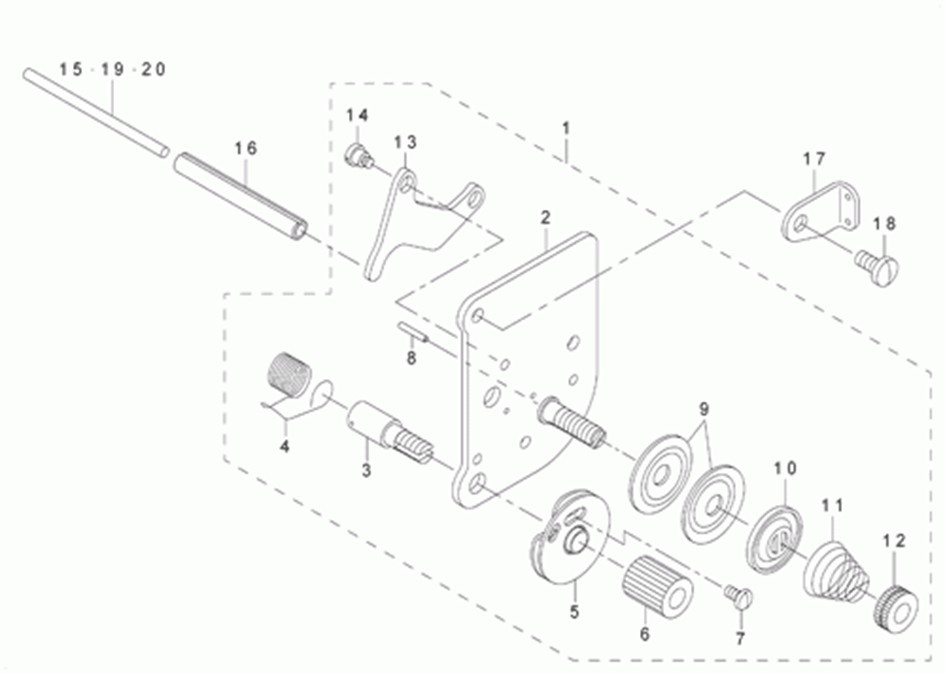 DNU-1541S - 8. THREAD TENSION COMPONENTS фото