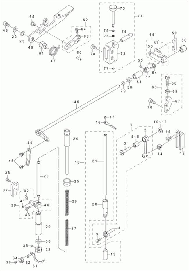 MF-7723 - 4. NEEDLE BAR & PRESSER COMPONENTS фото