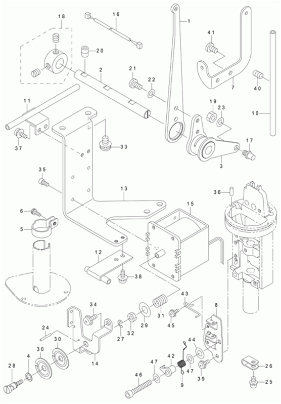 MEB-3200CS - 19. THREAD TAKE-UP LEVER & THREAD GUIDE COMPONENTS фото