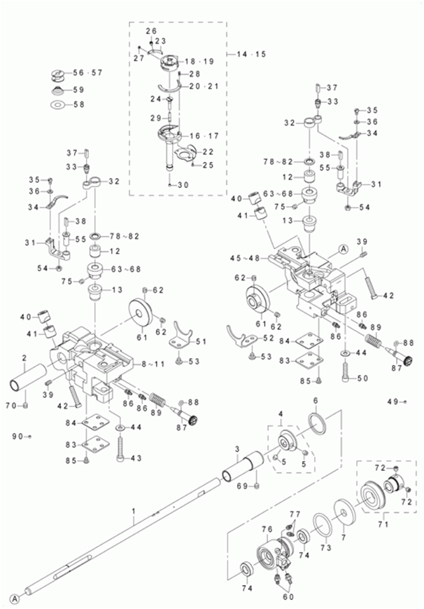 LH-3528ASF - 4.HOOK & HOOK DRIVING SHAFT COMPONENTS фото