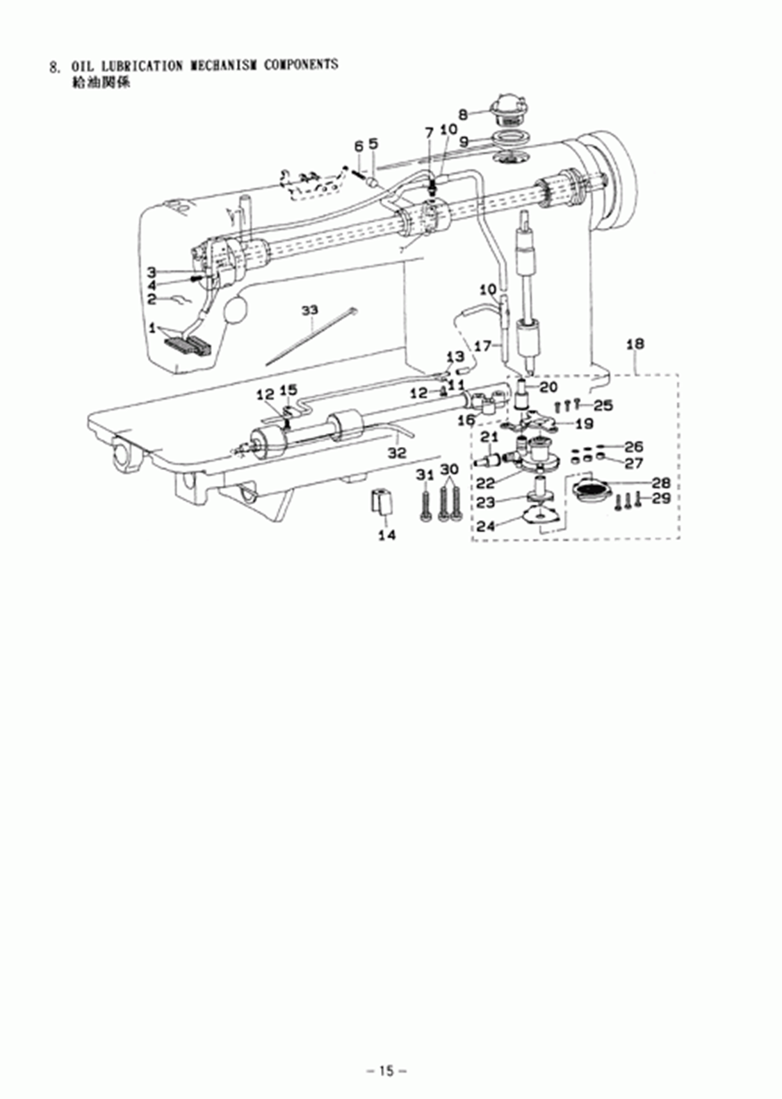 MH-382 - 8. OIL LUBRICATION MECHANISM COMPONENTS
