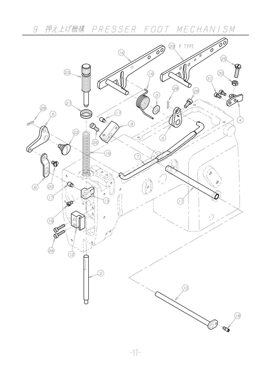 9 PRESSER FOOT MECHANISM