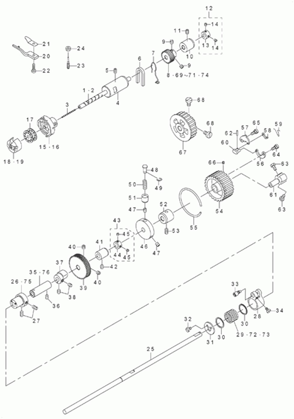 DNU-1541S - 6.HOOK SHAFT & LOWER SHAFT COMPONENTS фото