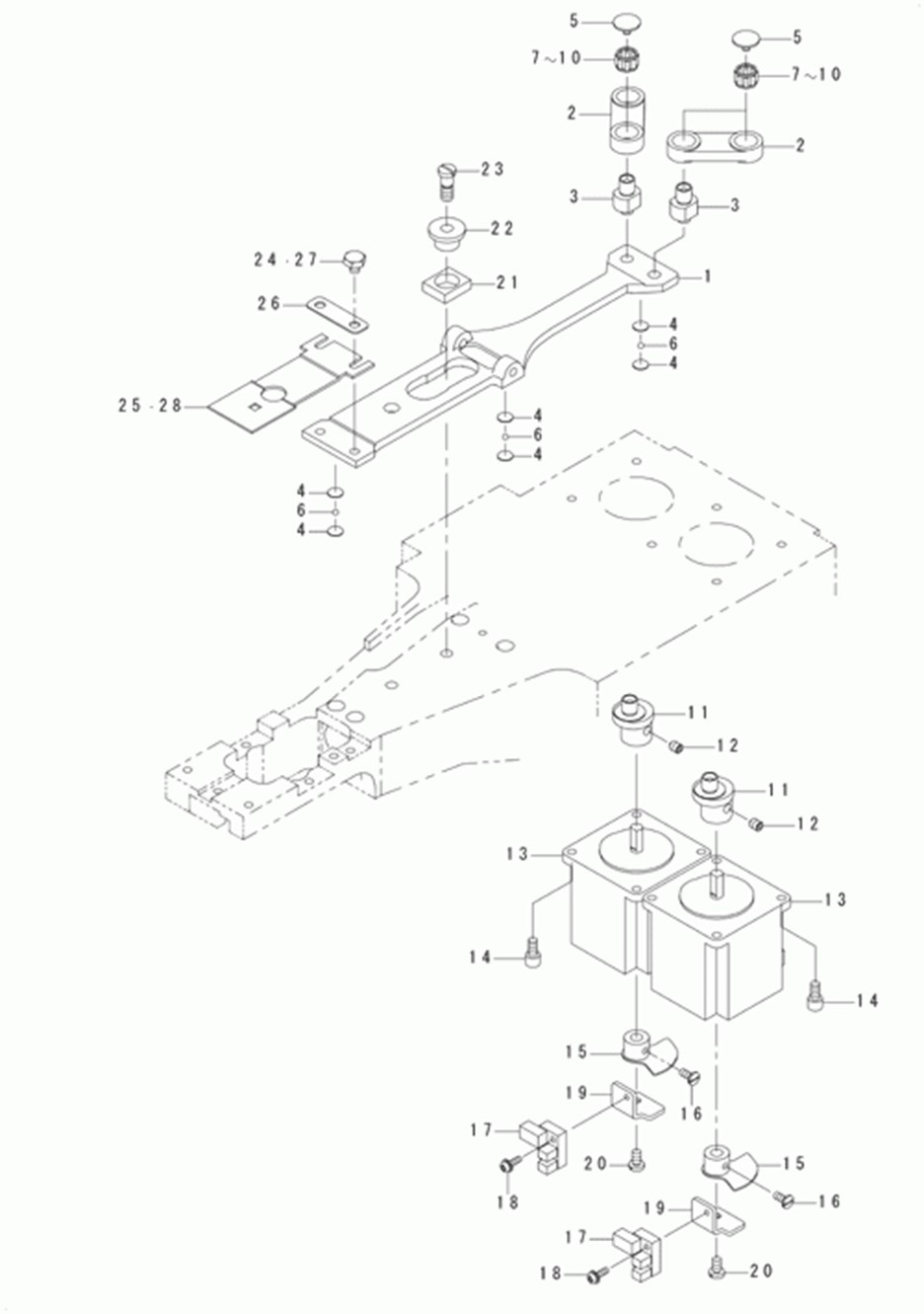 MB-1800ABR10 (с устройством для подачи пуговиц) - 5. FEED MECHANISM COMPONENTS фото