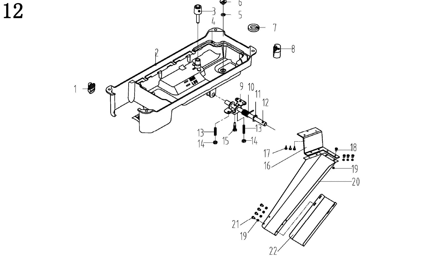 12. Oil Ceservoir, Knee Lifter Components