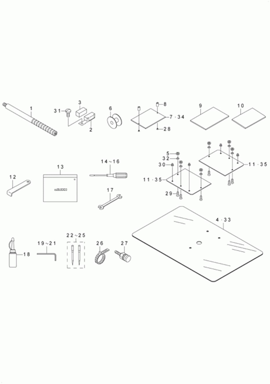 AMS-215D - 20.ACCESSORIE PART COMPONENTS