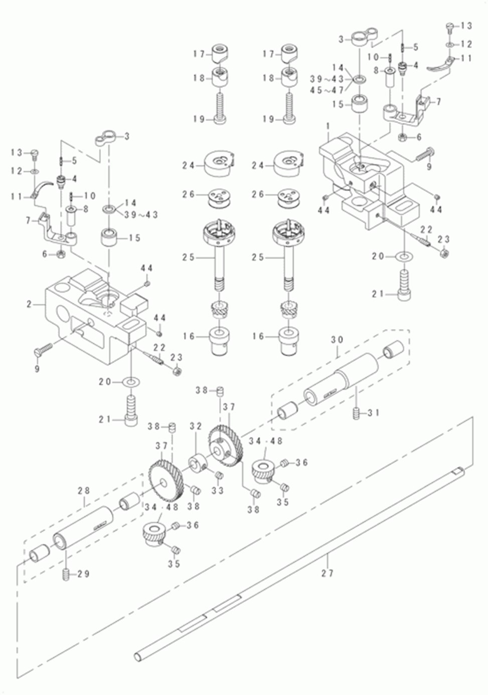 LU-1565 - 8. HOOK SHAFT & LOWER SHAFT COMPONENTS