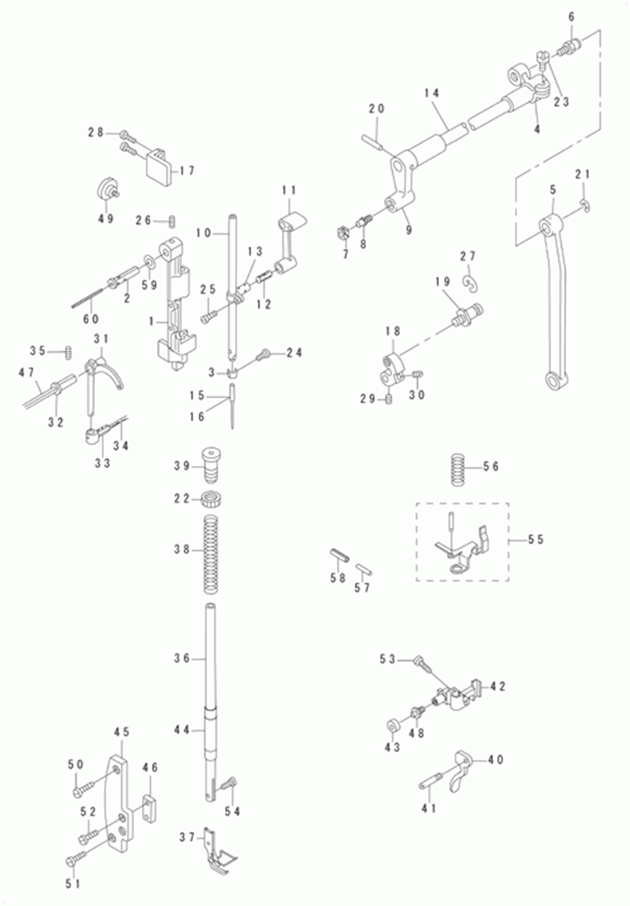 DSC-244-7 - 3.NEEDLE BAR,THREAD TAKE-UP LEVER &amp;amp; PRESSER BAR COMPONENTS фото