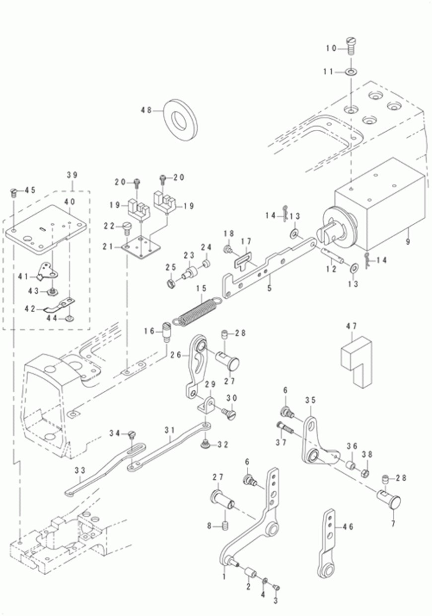 MB-1800ABR10 (с устройством для подачи пуговиц) - 6. PRESSER LIFTER & THREAD CUTTER COMPONENTS фото