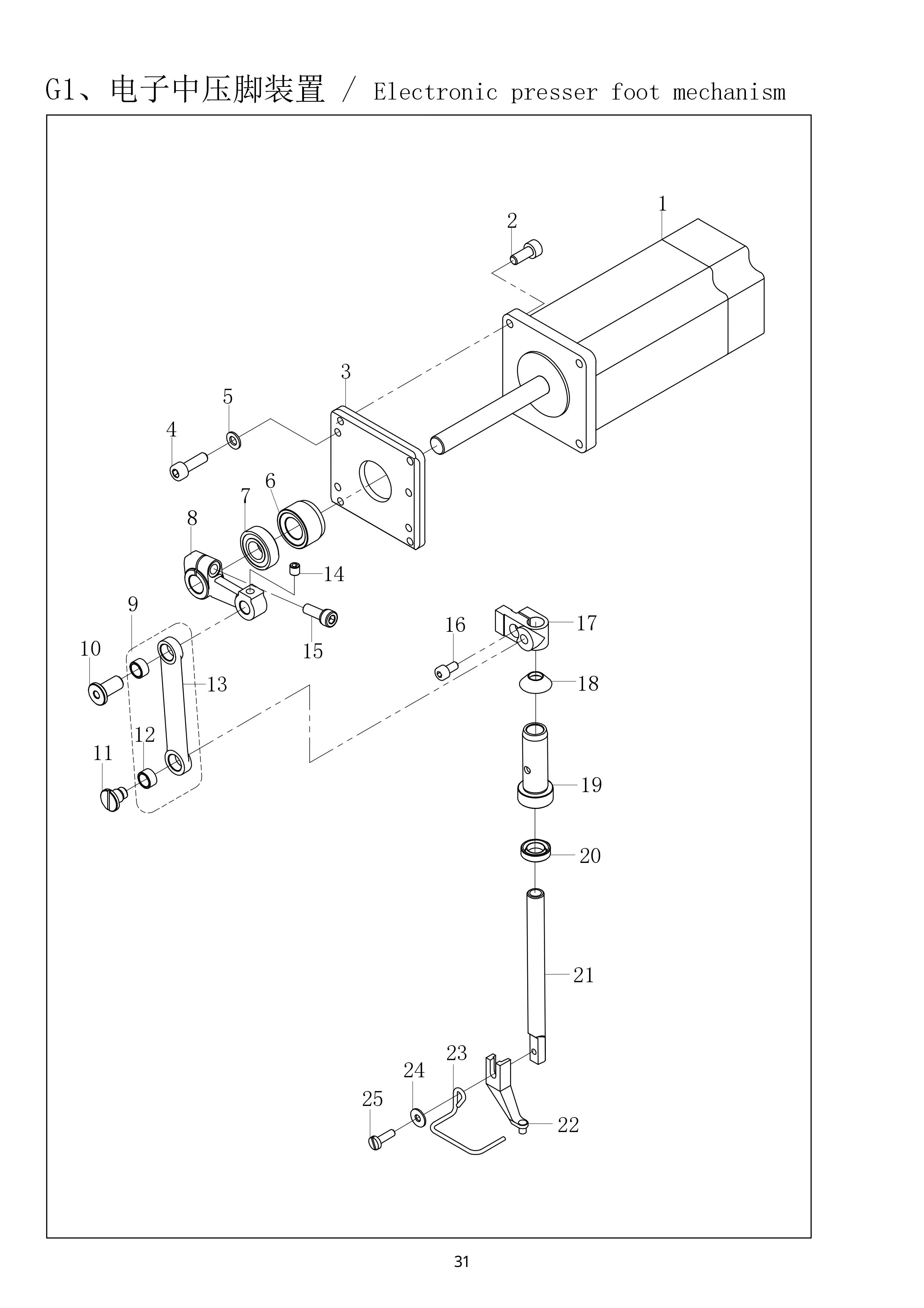 15 ELECTRONIC PRESSER FOOT MECHANISM