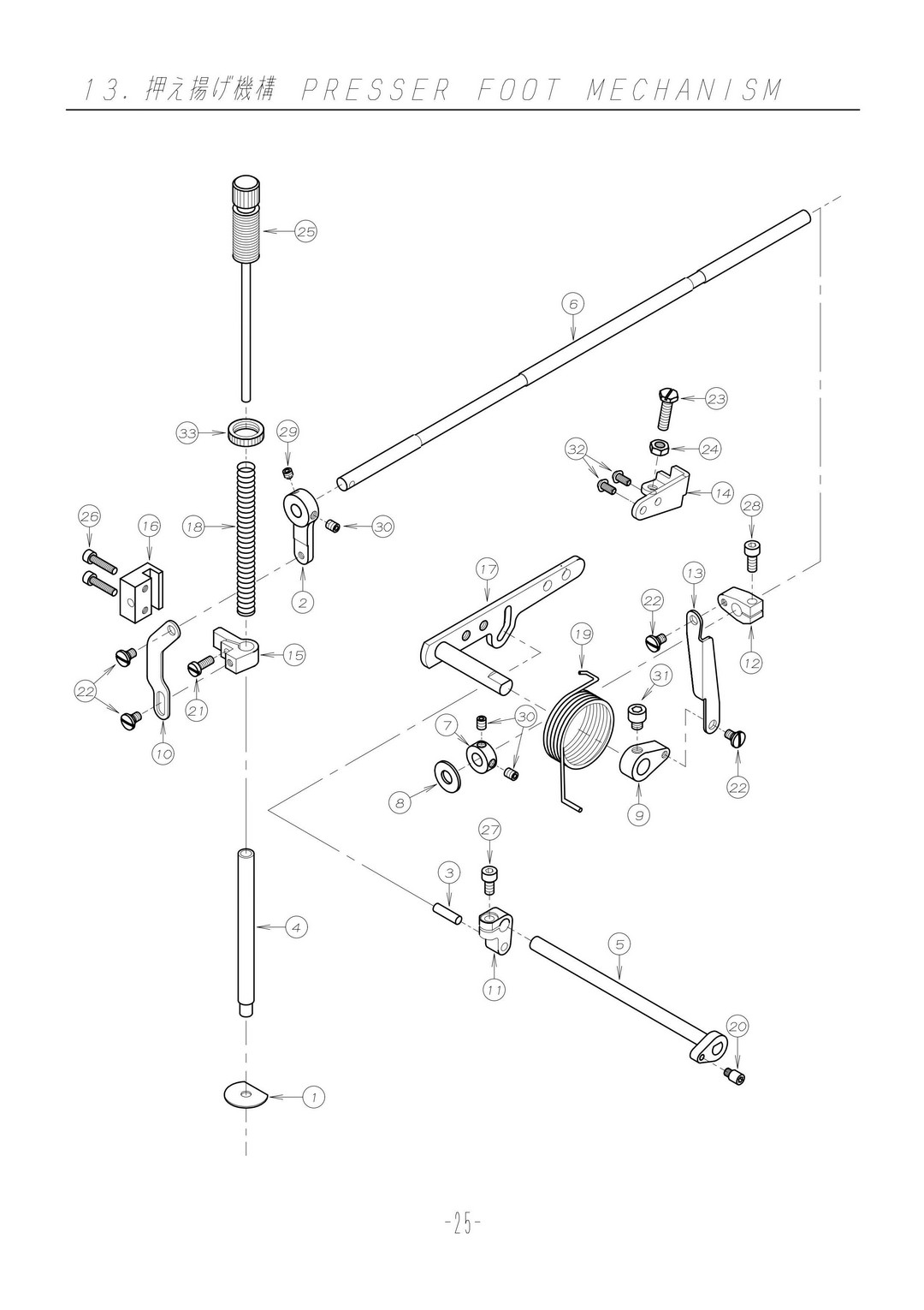 13 PRESSER FOOT MECHANISM