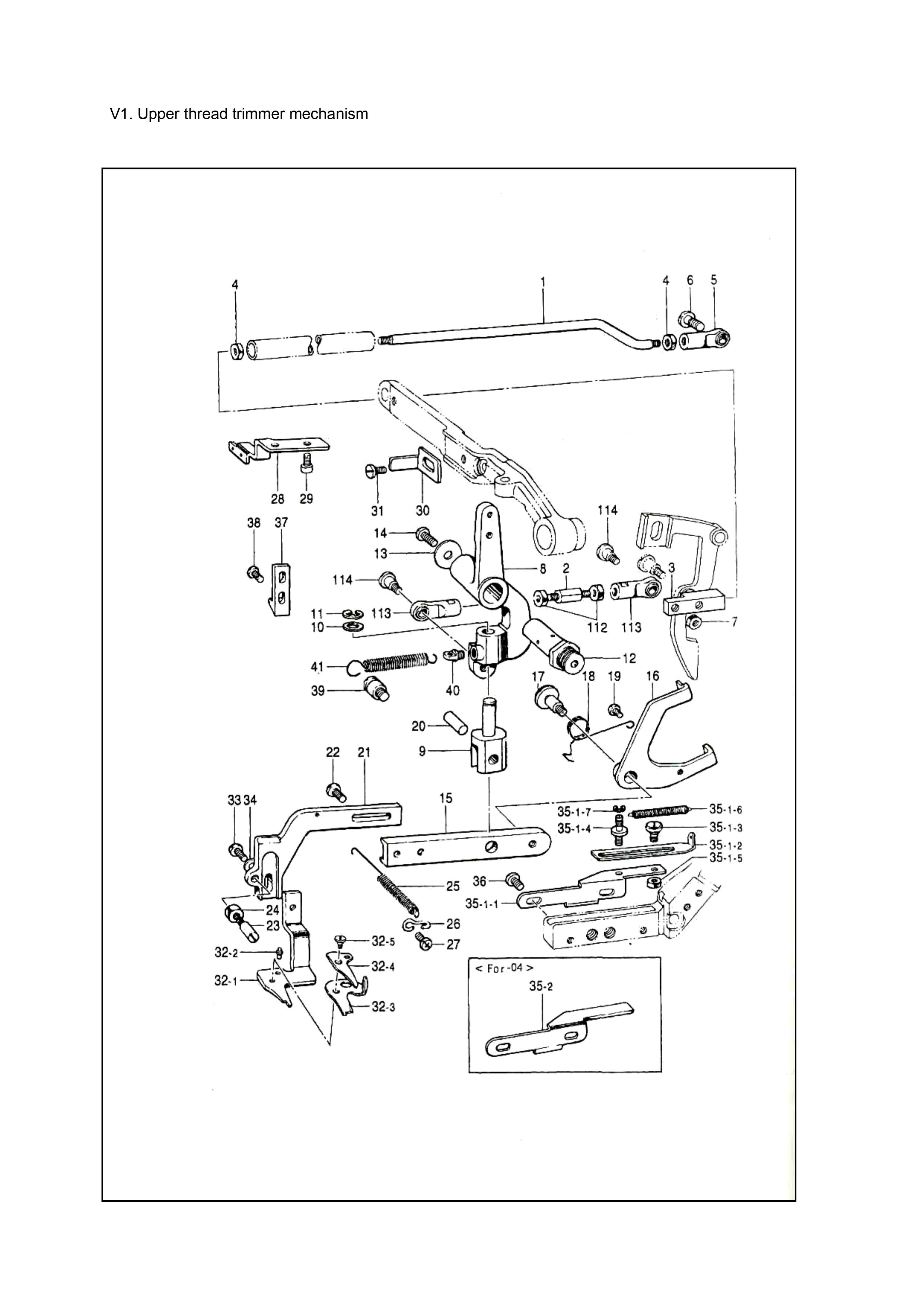 22 UPPER THREAD TRIMMER MECHANISM