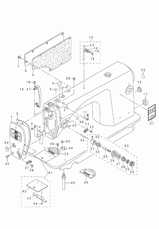 DDL-8700 - 1. MACHINE FRAME & MISCELLANEOUS COVER COMPONENTS фото