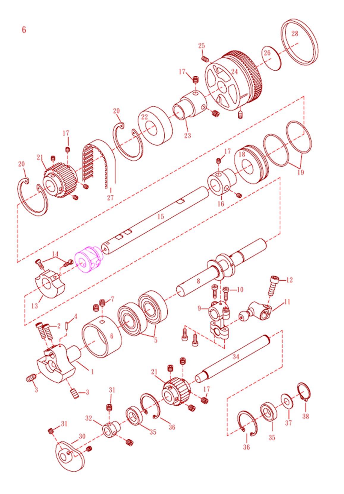 VG-999ES 6 - UPPER SHAFT - MECHANISM