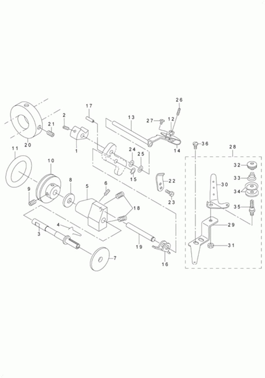 LU-2260N-7 - 13.LOWER THREAD WINDER MECHANISM COMPONENTS фото