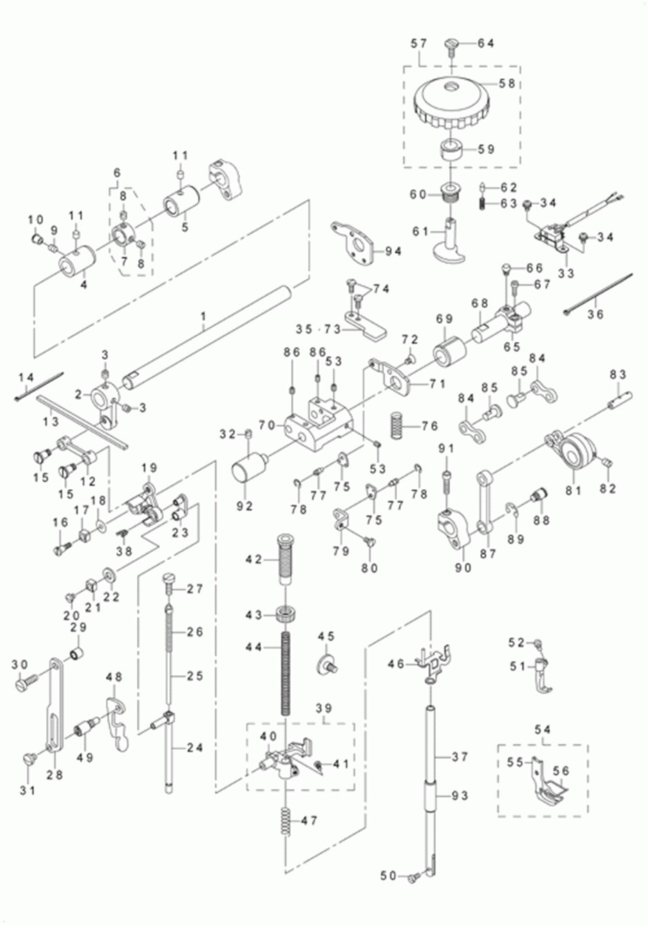 DNU-1541-7 - 4.PRESSURE ADJUSTING & UPPER FEED MECHANISM COMPONENTS фото