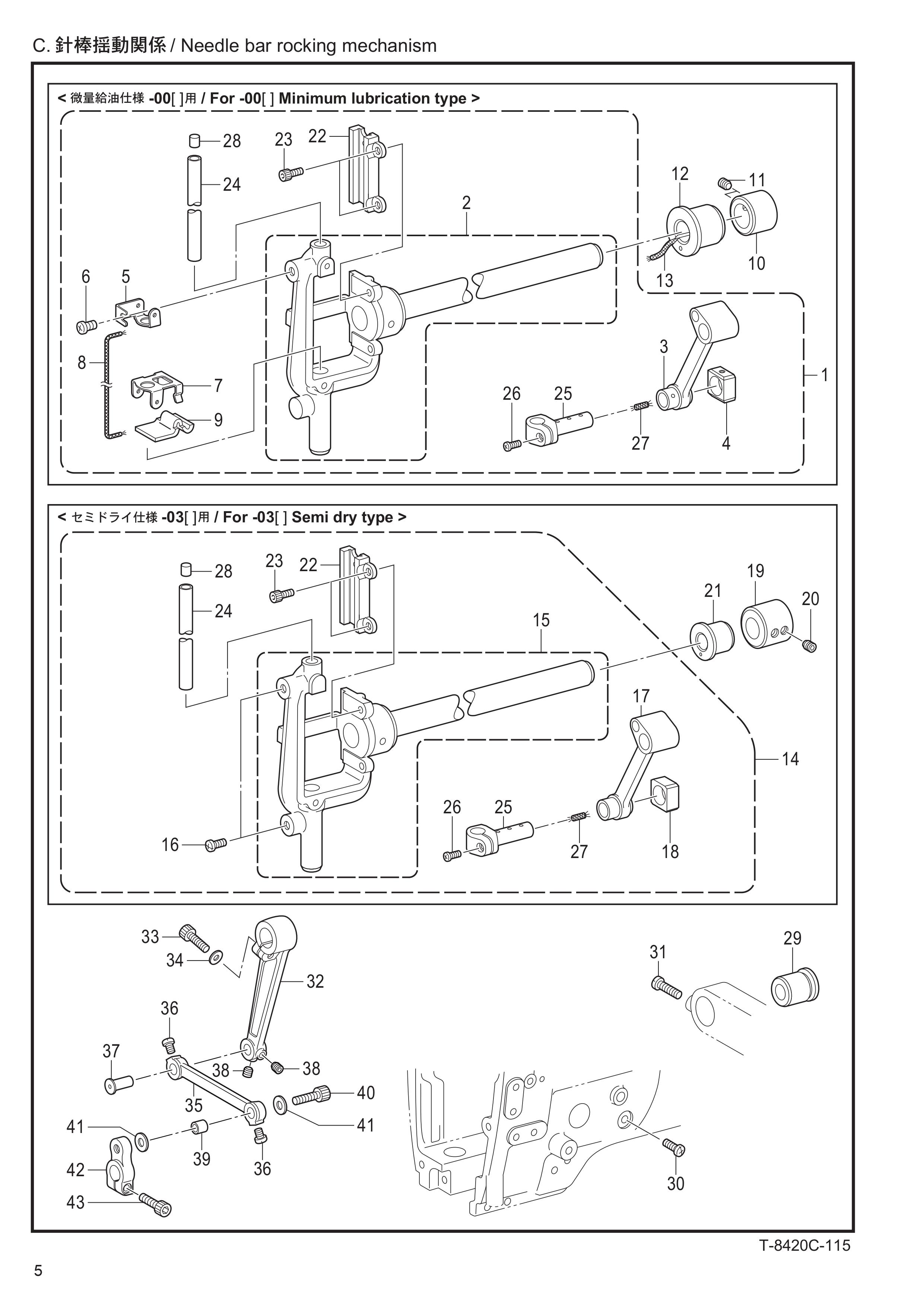 3 NEEDLE BAR ROCKING MECHANISM