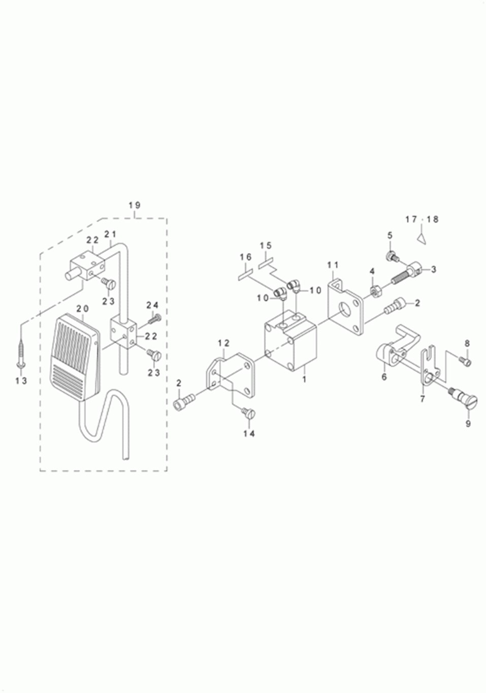 LU-1510 - 13.AUTOMATIC PRESSER LIFTING MECHANISM (OPTION) COMPONENTS фото