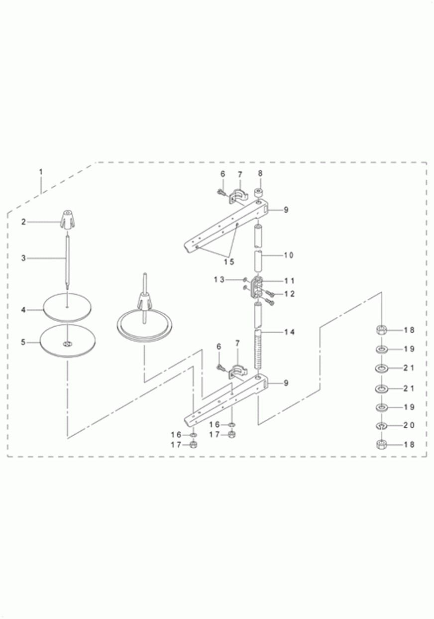 AMS-215D - 15.THREAD STAND COMPONENTS фото