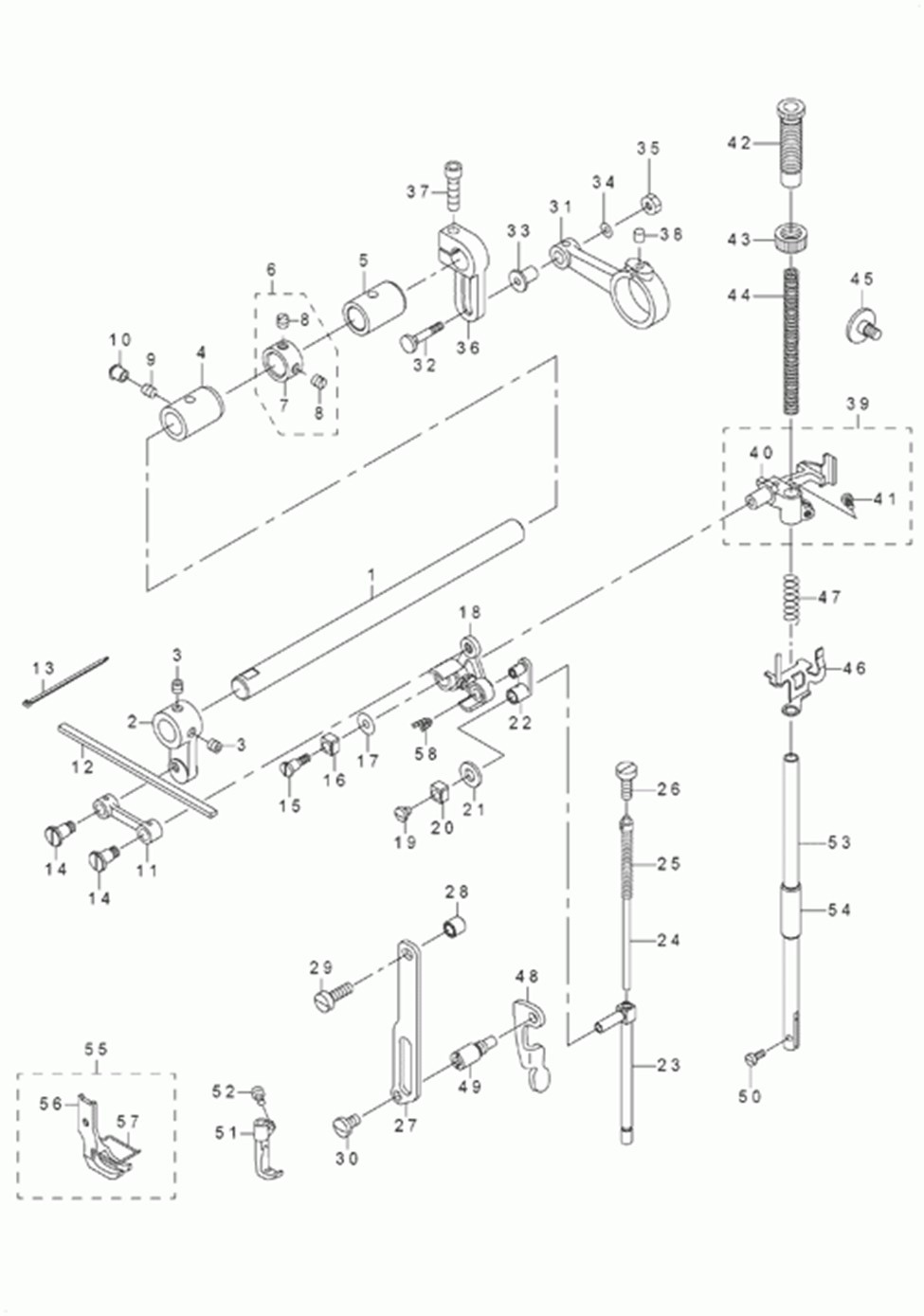 DNU-1541S - 4.PRESSURE ADJUSTING & UPPER FEED MECHANISM COMPONENTS фото