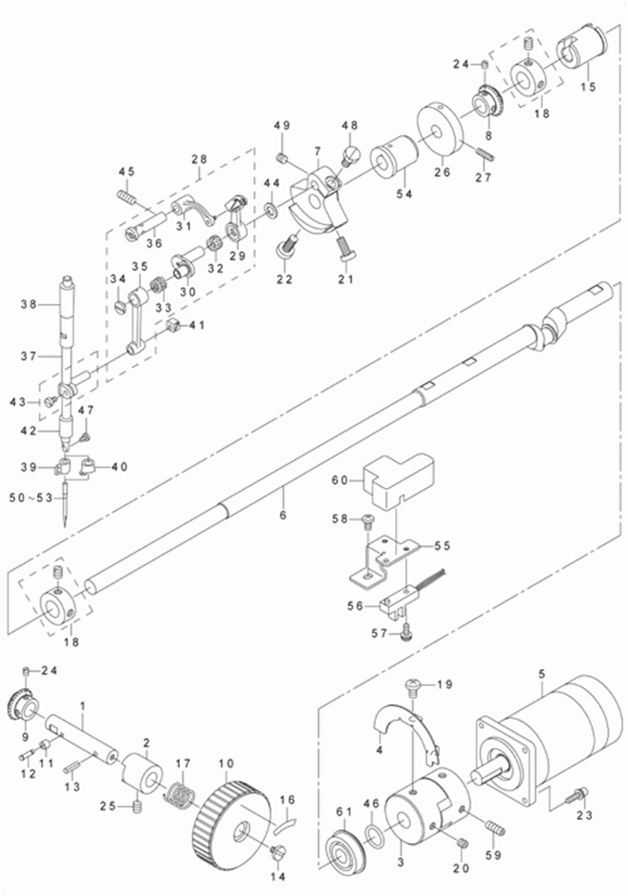 AMS-215D - 3.MAIM SHAFT & NEEDLE BAR COMPONENTS фото