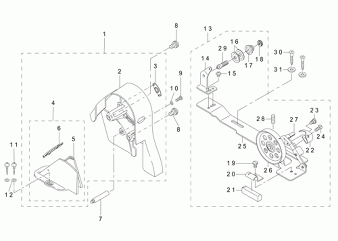 DLN-5410N - 9. BELT COVER & BOBBIN WINDER COMPONENTS фото