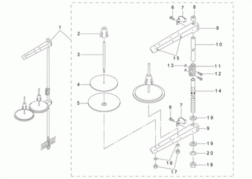 DLN-5410NJ-7 - 13. THREAD STAND COMPONENTS фото