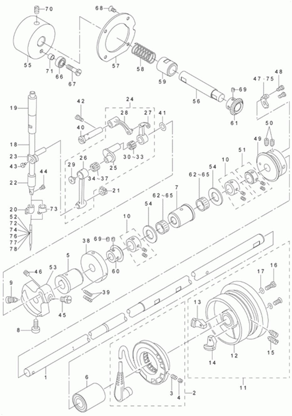 AMS-223C - 4. MAIM SHAFT & NEEDLE BAR COMPONENTS фото