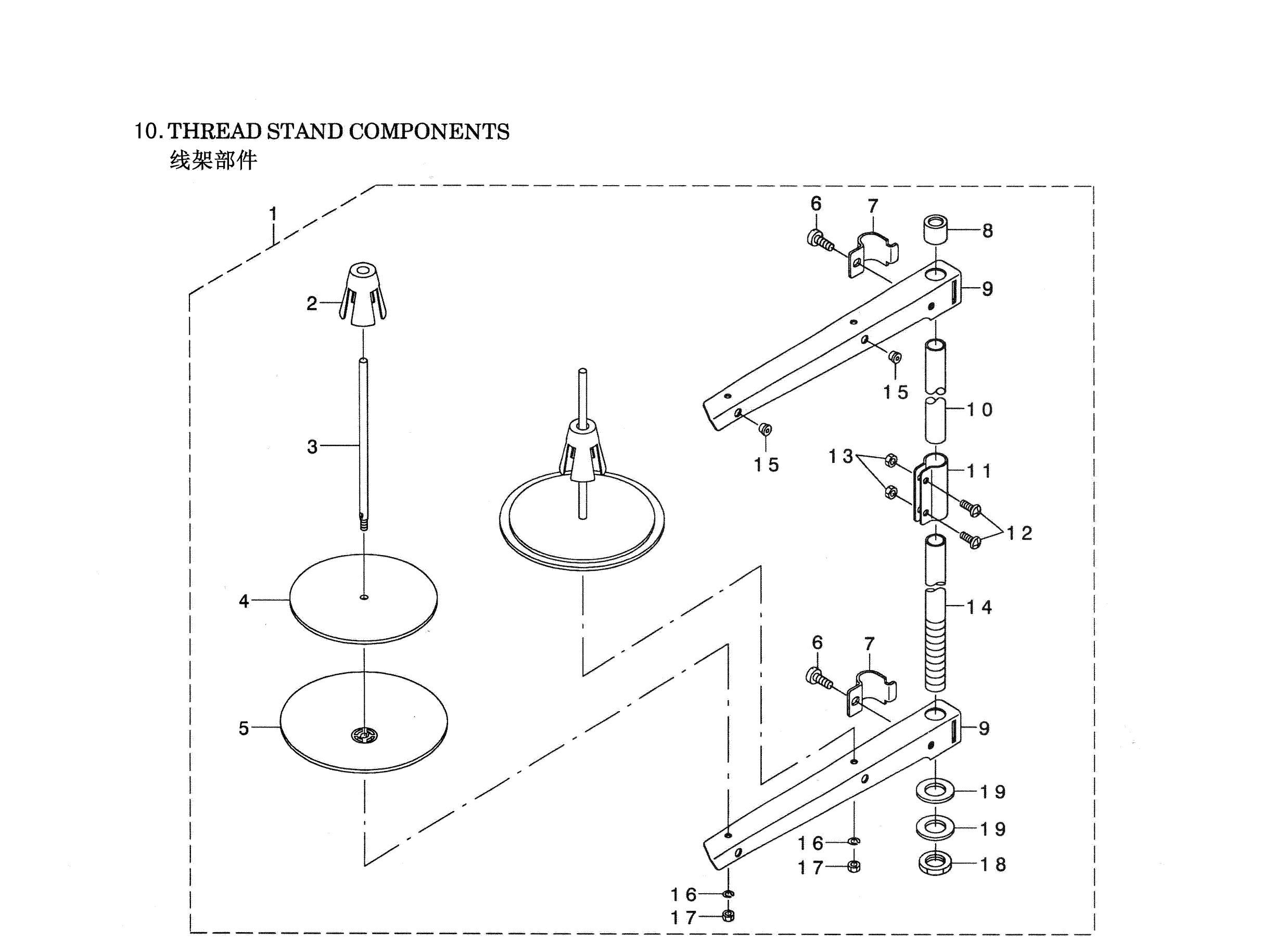 10 THREAD STAND COMPONENTS фото