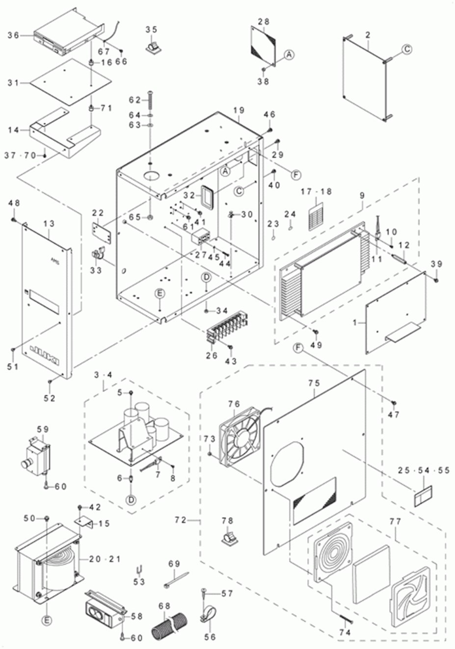 AMS-210D - 19.CONTROL BOX COMPONENTS фото