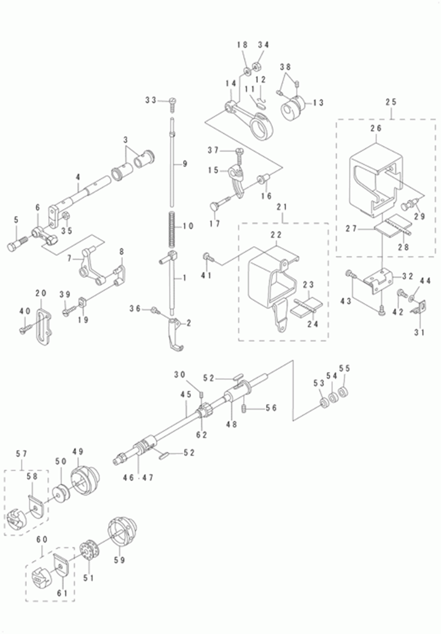 DSC-246 - 6.UPPER FEED MECHANISM & HOOK DRIVING SHAFT COMPONENTS фото