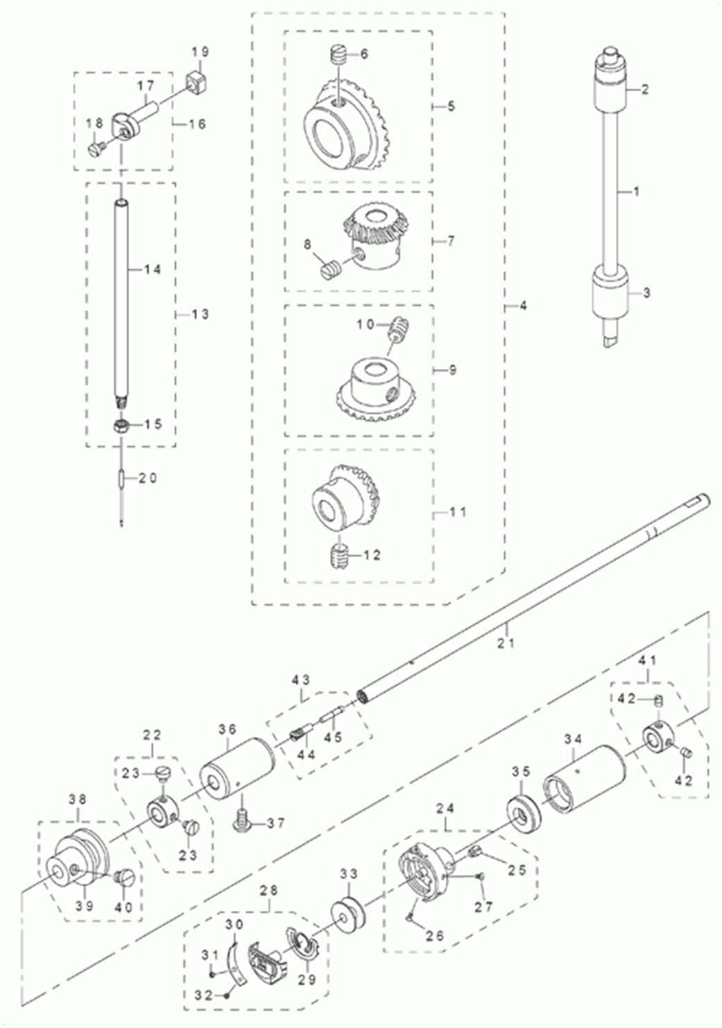 DLN-6390-7 - 3.NEEDLE BAR, UPRIGHT SHAFT & HOOK DRIVING SHAFT COMPONENTS фото