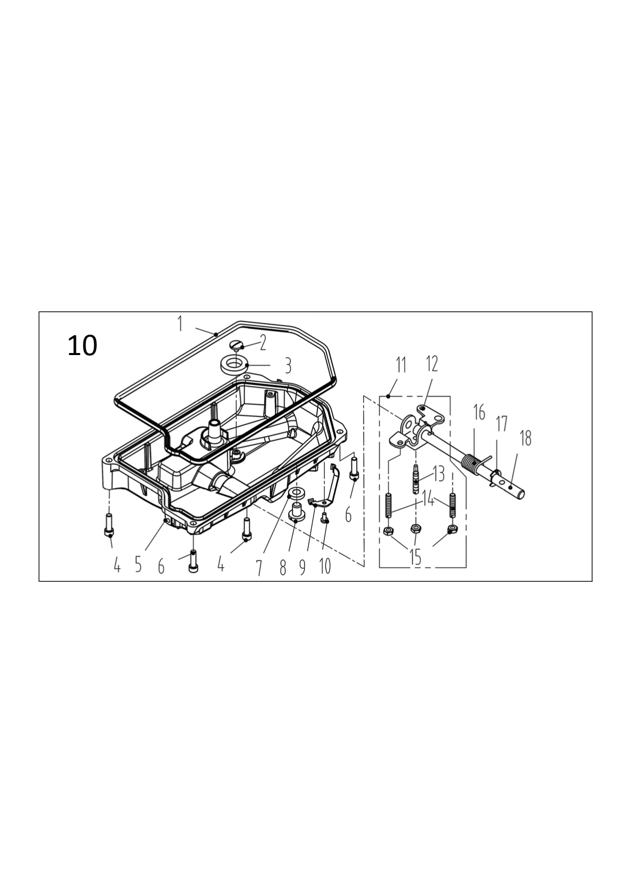 10. Oil Ceservoir, Knee Lifter Components