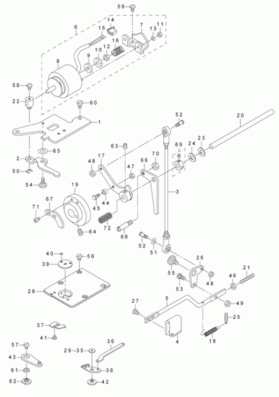 MOL-254 - 6. TENSION RELEASE & THEREAD TRIMMER MECHANISM COMPONENTS фото