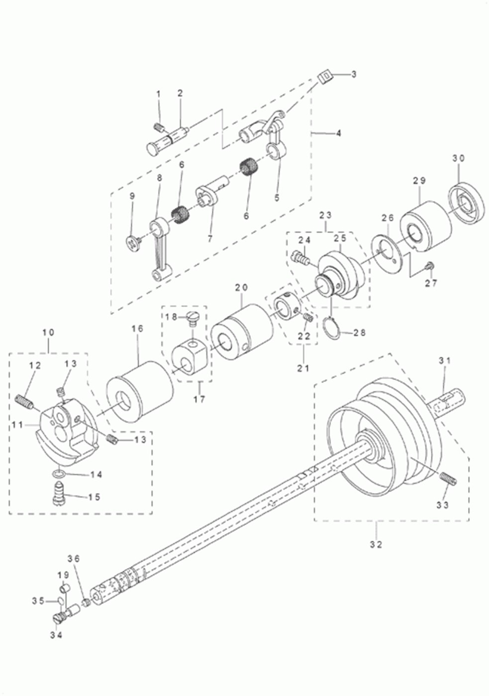 DLM-5200N - 2. MAIN SHAFT & THREAD TAKE-UP LEVER COMPONENTS фото